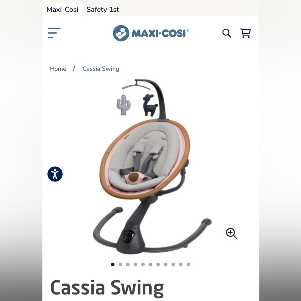Brand new used twice maxi cosi baby swing!
